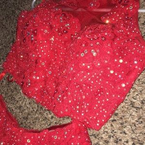 Red dress with red jewels